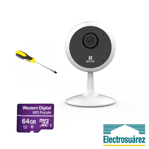 Cámara Wifi Full HD 1080p EZVIZ + Micro SD 64GB + Instalación