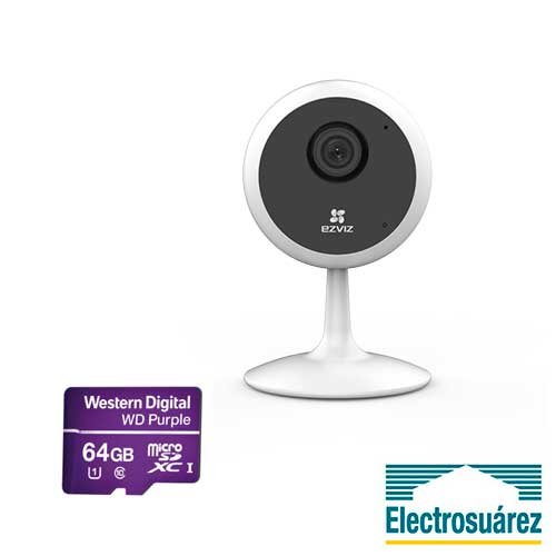 Cámara Wifi Full HD 1080p EZVIZ + Micro SD 64GB