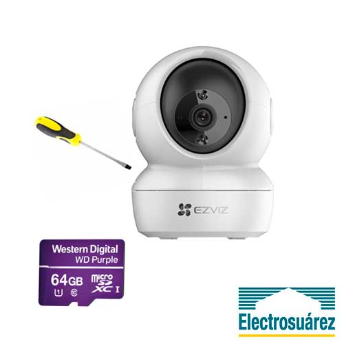 Cámara Wifi Full HD 1080p EZVIZ Robótica + Micro SD 64GB + Instalación
