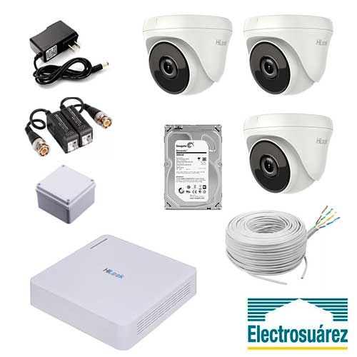 Kit de 3 Cámaras de Seguridad Hilook 1080p para interior 