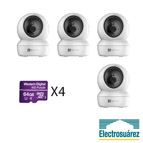 Kit de 4 Cámaras de Seguridad Wifi Robóticas Para Interior